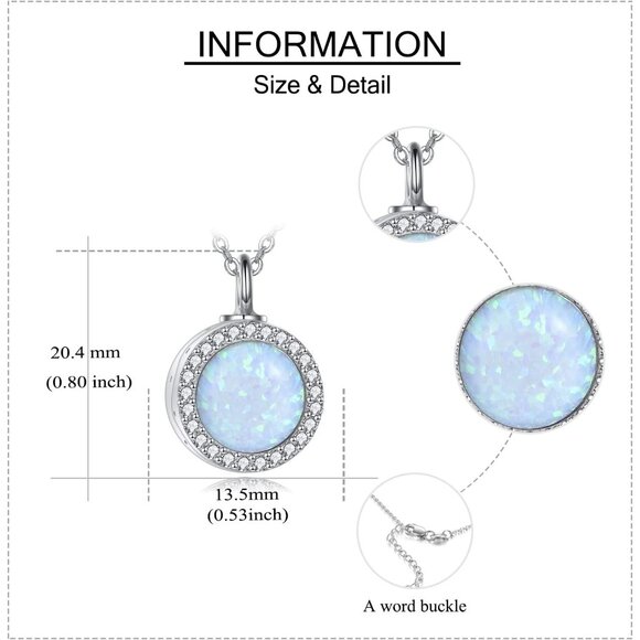 🆕 Men Silver Turquoise Urn Necklace Ashes Sterling Opal Cremation knot Jewelry - Picture 5 of 6